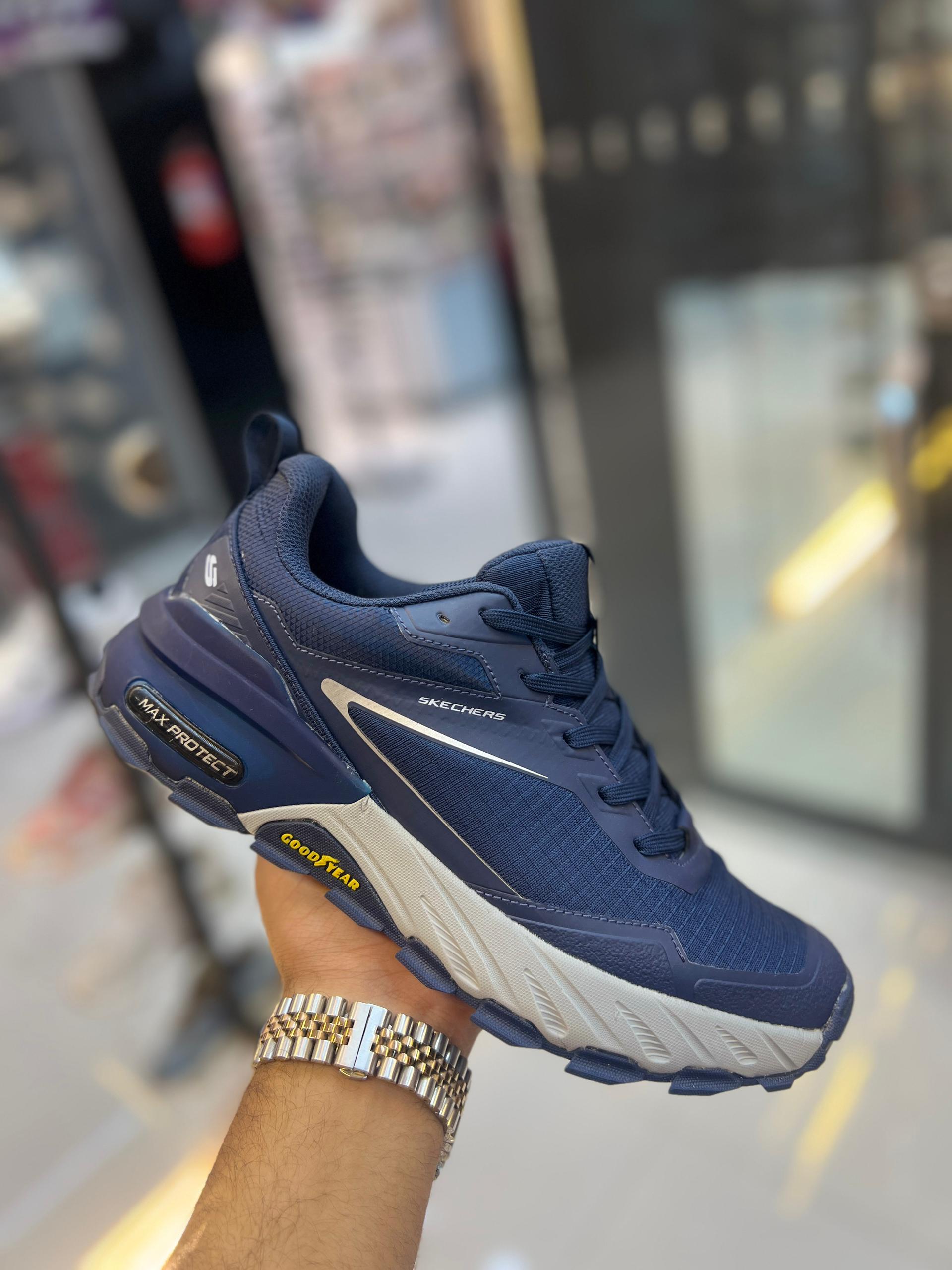 کتانی مردانه اورجینال برند اسکیچرز مدل مکس پروتکت 2025 max protect مخصوص پیاده‌روی و کوهستان